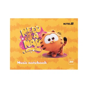 Зошит Kite для нот Garfield А5, 20 аркушів (GF25-405) зображення 1