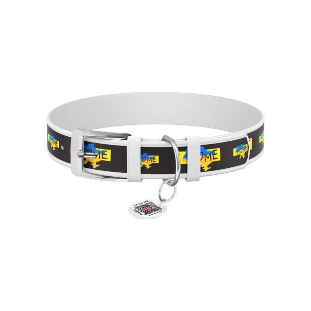 Нашийник для тварин WAUDOG Design з QR паспортом "Дім" XS Ш 12 мм Д 20-28 см (білий) (3602-0230-15) - изображение 1