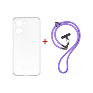 Чохол до мобільного телефона Dengos Case + Cross-body Strap Motorola G06/G06 Power Clear+Purple (DG-KM-CCRB-30) зображення 1