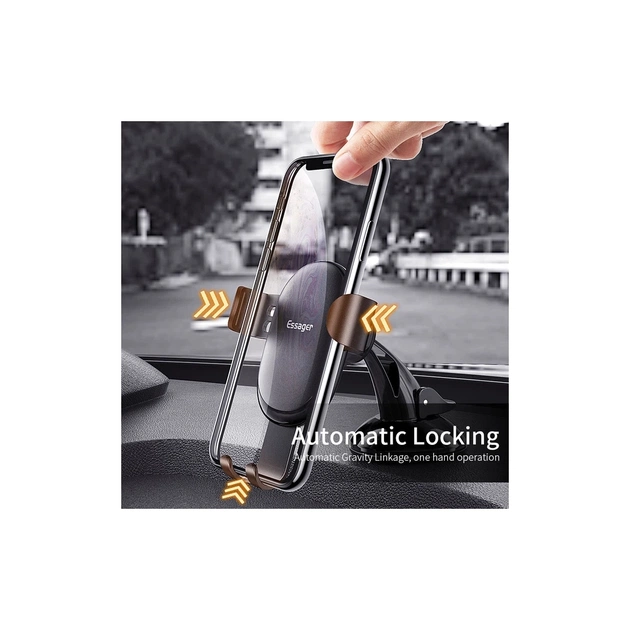 Універсальний автотримач Essager MoJack Gravity Car Phone Holder (osculum type) Black (EZJXP-MJ01) - picture 3