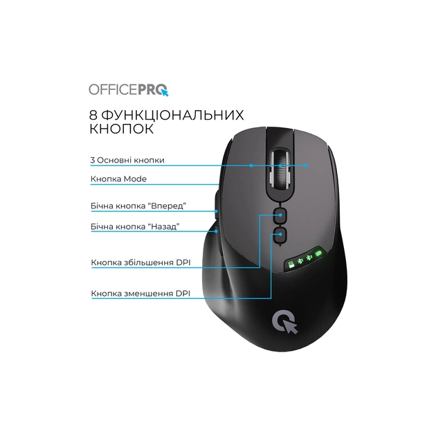Мишка OfficePro M520B Wireless/Bluetooth Black (M520B) - picture 5