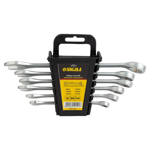 Ключ Sigma набір рожково-накидних 6шт 8-17мм CrV satine (6010101) - picture 4