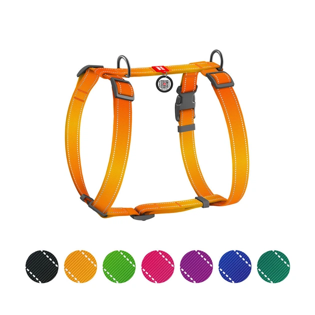 Шлея для собак WAUDOG Nylon Mono з QR-паспортом, пластиковий фастекс L помаранчева (52744) - изображение 1
