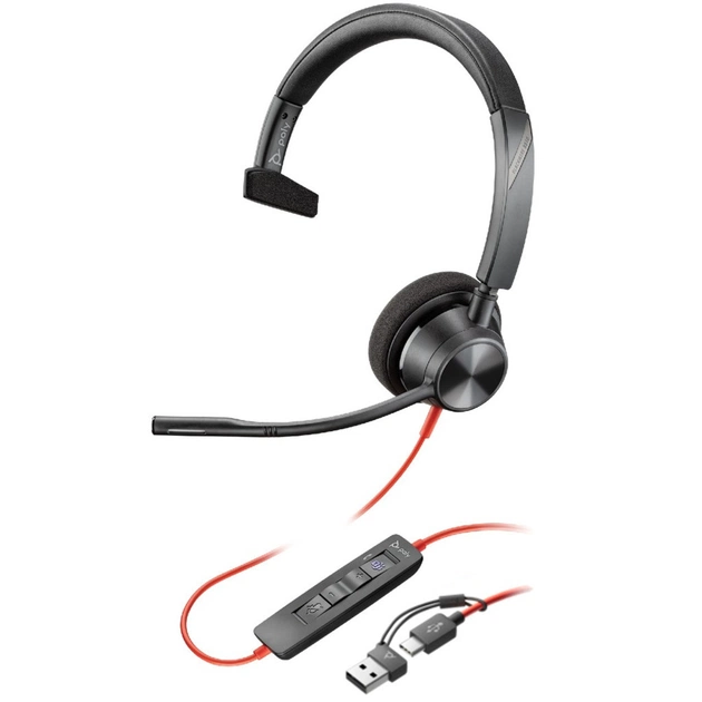 Навушники Poly Blackwire 3310-M USB-A/C (8X216AA) - изображение 1
