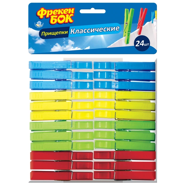 Прищіпки Фрекен БОК Класичні 24 шт. (4820048481212) - picture 1