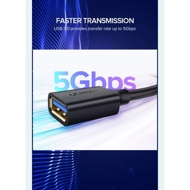 Дата кабель USB 3.0 AM/AF 1.0m US129 black Ugreen (10368) - изображение 8