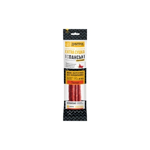 Мясные снеки Дмитрук Колбаски сырокопченые Испанские 80 г (4820247142778) изображение 1