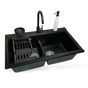 Мийка кухонна Adamant Similar чорний + змішувач + дозатор + ополіскувач склянок + колан (4824296106503) - зменшене зображення 1