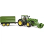 Масштабная модель автомобиля Bruder трактор John Deere 7R 350 с погрузчиком и прицепом (03155) - уменьшенное изображение 8