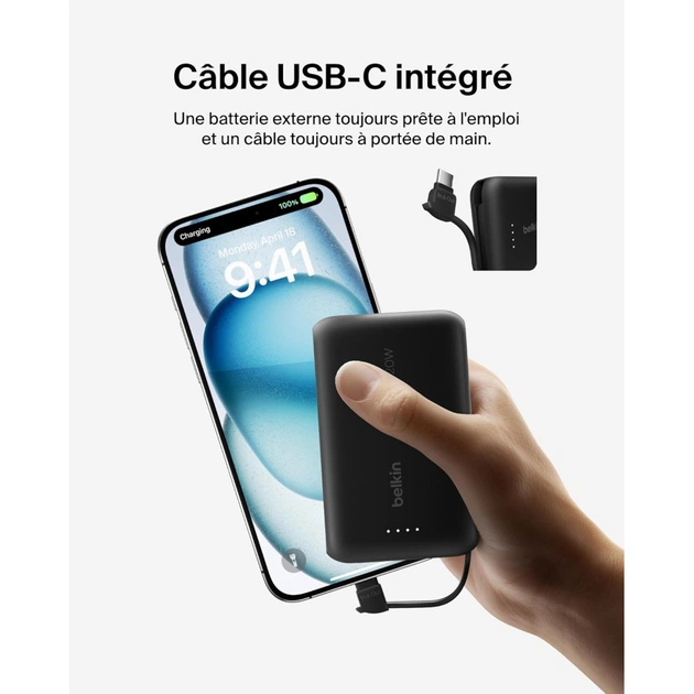 Батарея універсальна Belkin 10000mAh, 20W, USB-C, Black (BPB021HQBK) - зображення 9