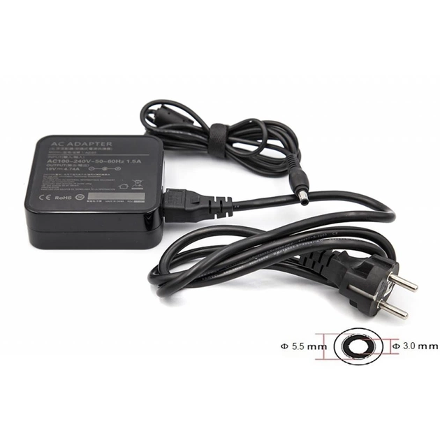 Блок питания к ноутбуку PowerPlant SAMSUNG 220V, 19V 90W 4.74A (5.5*3.0) wall mount (WM-SA90F5530) - изображение 1