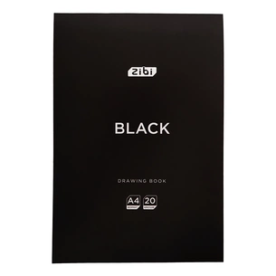 Альбом для рисования ZiBi (планшет) А4 BLACK, 20 листов, клееный блок, черный (ZB.1465-01) изображение 1
