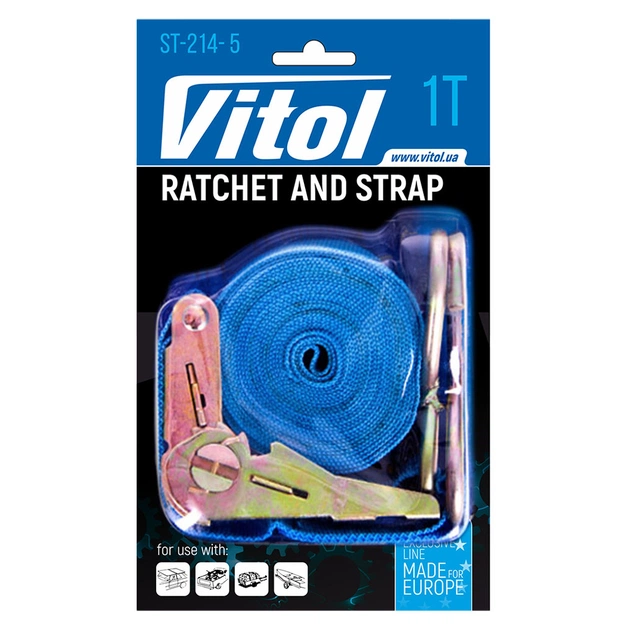 Стяжний ремінь VITOL 1т ST-214- 5 25мм х 5м (ST 214-5) - picture 5