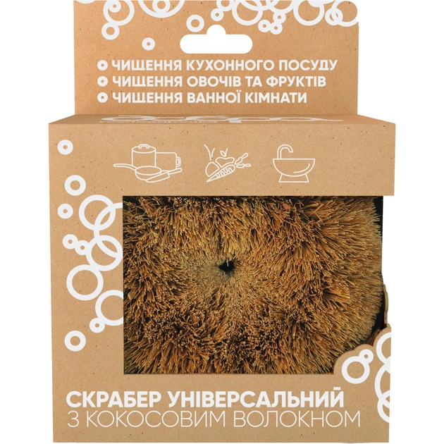 Скребок Добра Господарочка Універсальний З кокосовим волокном 1 шт. (4820086523523) - picture 2
