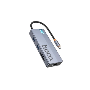Концентратор HOCO HB52 USB-C to HDMI + RJ45 + SD + TF + PD + USB-C 3.0 + 2xUSB 3.0 Space Gray (6942007647311) зображення 1