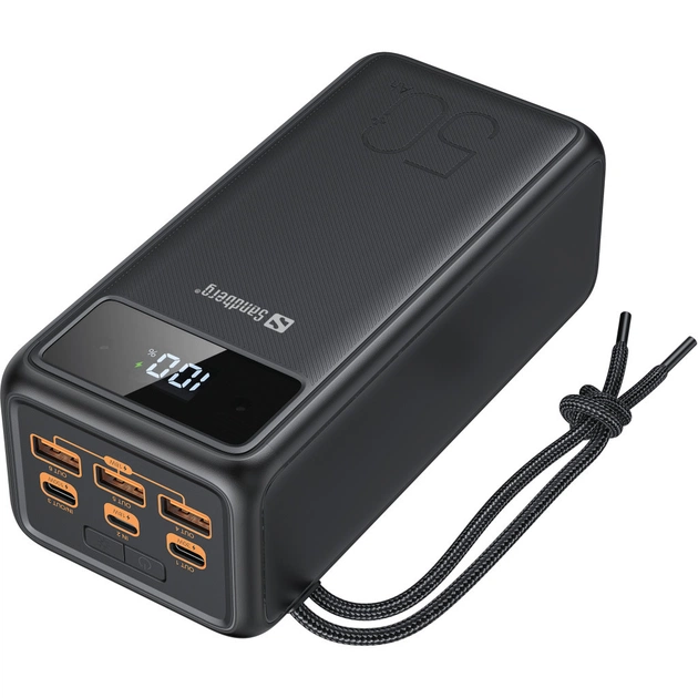 Батарея універсальна Sandberg 50000mAh 130W PD, 3хUSB 3xType-C LED 2W (420-75) - зображення 1