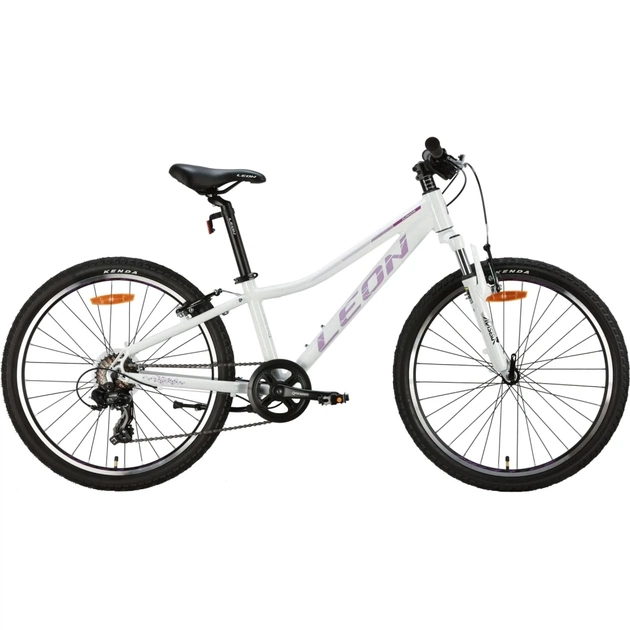Велосипед Leon 24" Junior AM Vbr рама-12" Al білий з бузковим 2024 (OPS-LN-24-095) - изображение 1