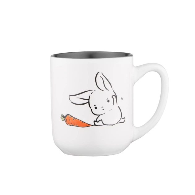 Чашка Ardesto Bunny, 380мл, кераміка, біло-сіра (AR3056) - изображение 1