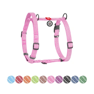 Шлея для собак WAUDOG Н-подібна Re-cotton з QR паспортом, світловідбивна S рожева (25917) зображення 1