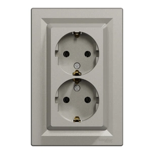 Розетка Schneider Electric ASFORA із заземленням подвійна бронза 16А (EPH9900169) зображення 1