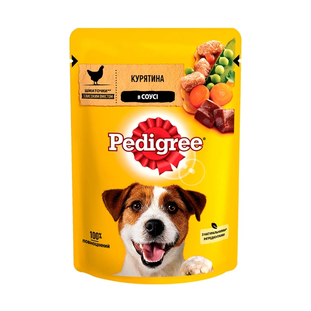 Вологий корм для собак Pedigree Курка та овочі в соусі 100 г (5900951017322) - picture 2