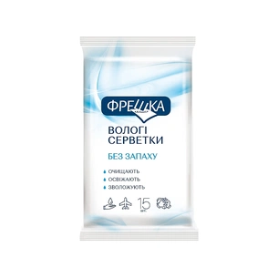 Вологі серветки Фрешка Без запаху 15 шт. (4820064563121) изображение 1