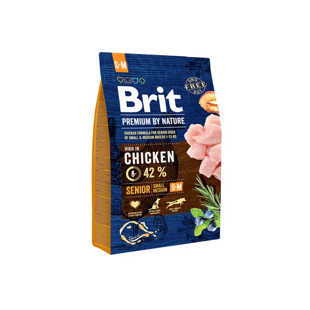 Сухий корм для собак Brit Premium Dog Senior S+M 3 кг (8595602526390) - зображення 1