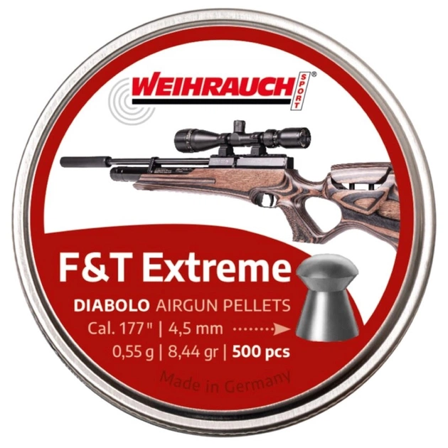 Пульки Weihrauch F&T Extreme 4,5 мм 0,55 г 500 шт (AM20010) - изображение 1