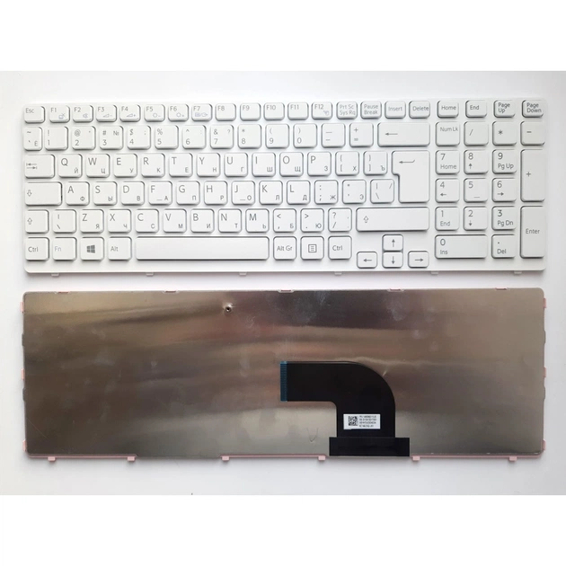 Клавіатура ноутбука Sony SVE15 (E15 Series) біла з білою рамкою UA (A43533) - изображение 1
