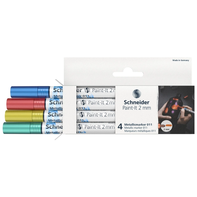 Набір маркерів Schneider металік Paint-It 2,0 мм 4 шт (ML01111502) - picture 3