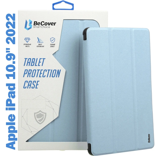 Чохол до планшета BeCover Tri Fold Soft TPU mount Apple Pencil Apple iPad 10.9" 2022/24/11" 2025 Light Blue (708464) - зображення 1