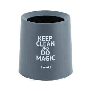 Кошик для паперів Axent Настільний контейнер для сміття, круглий, сірий (2131-03-A) зображення 1