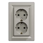 Розетка Schneider Electric ASFORA із заземленням подвійна бронза 16А (EPH9900169) - уменьшенное изображение 1