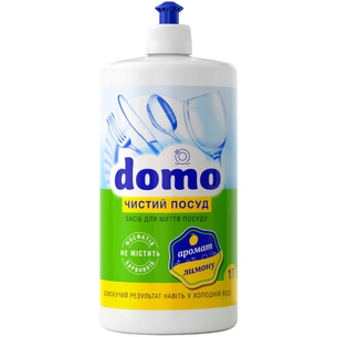 Засіб для ручного миття посуду Domo Лимон 1 л (XD 33103) зображення 1