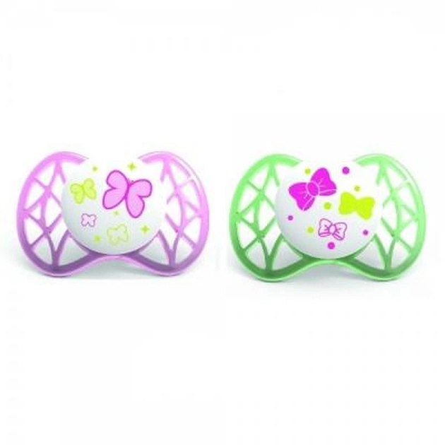Пустушка Nuvita Air симметрическая 0м+ 2шт. для девочки (NV7061Girl) - зображення 1