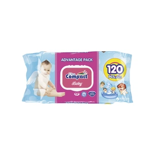 Дитячі вологі серветки Ultra Compact Angels Baby 120 шт. з клапаном (8697420532789) зображення 1
