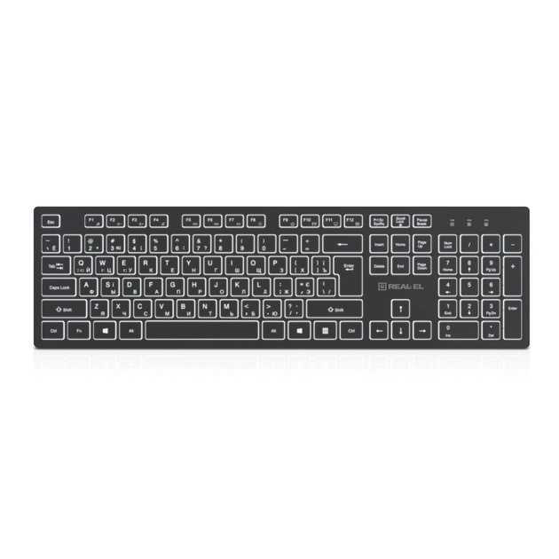 Клавиатура REAL-EL RK-725W Wireless/Bluetooth Black (EL123100061) - изображение 1