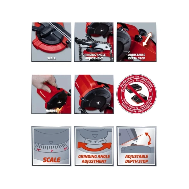 Точильний верстат Einhell для заточування ланцюгів GE-CS 18 Li - Solo, 18В PXC (без АКБ та ЗП) (4499940) - picture 3