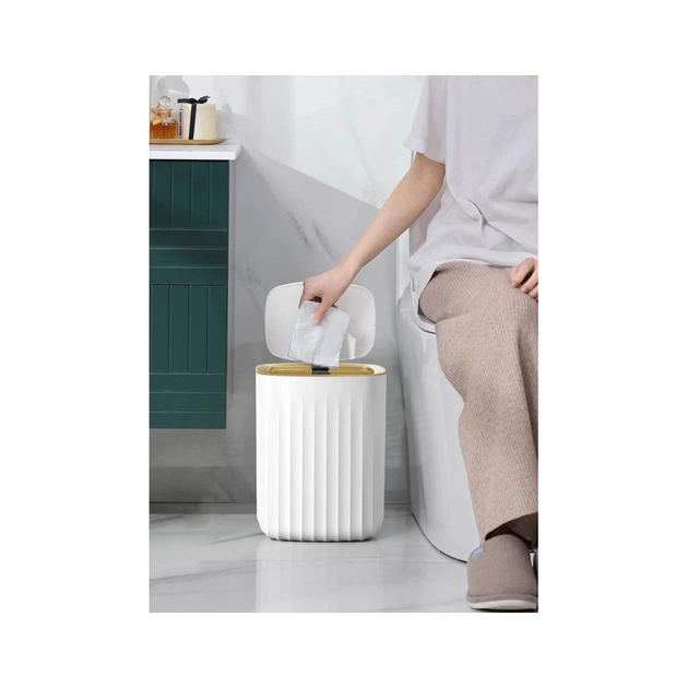 Контейнер для сміття JAH Nordic Сенсорний Білий із сірим 12 л (20258) - picture 6