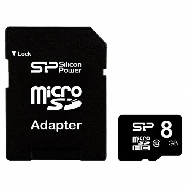 Карта памяти Silicon Power 8GB microSD class 10 (SP008GBSTH010V10SP) - изображение 1
