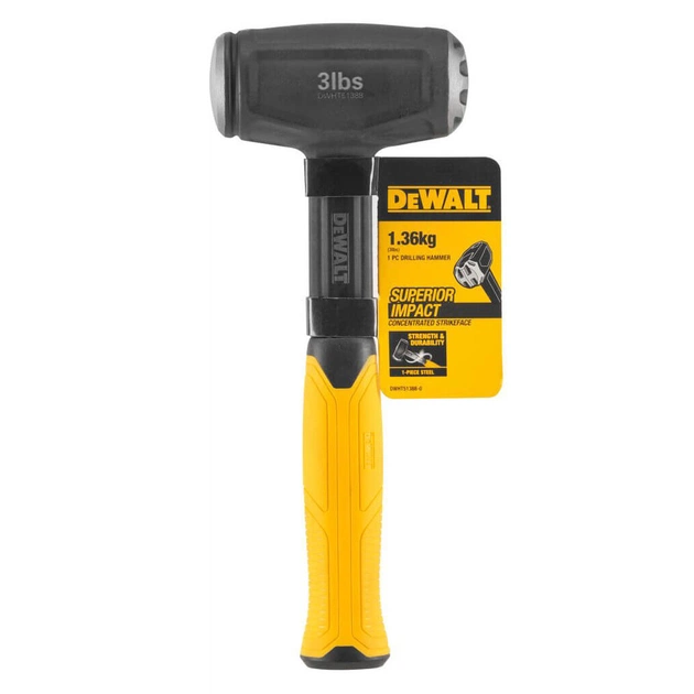 Кувалда DeWALT міні, 1361 г, з гасінням вібрації, 26.5 см. (DWHT51388-0) - picture 3