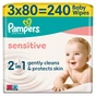 Детские влажные салфетки Pampers Sensitive 3 x 80 шт (240 шт) (8006530134521) - уменьшенное изображение 2
