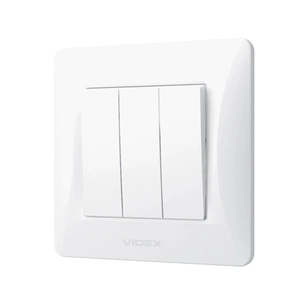 Вимикач Videx BINERA 3кл білий (VF-BNSW3-W) зображення 1