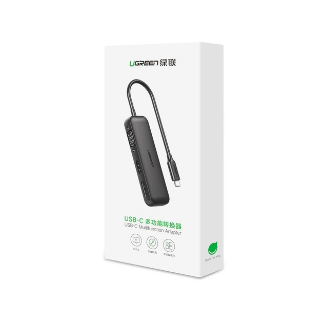Перехідник USB2.0 Type-C to VGA V1.2/HDMI V2.0b/DP V1.2a CM260 black Ugreen (60568) - picture 12