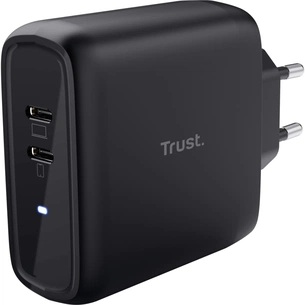 Зарядний пристрій Trust Maxo 65W 2xUSB-C PD black (25380_TRUST) зображення 1