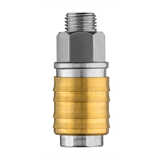 Конектор для шланга Neo Tools муфта швидкознімна пневматична, 1/4", 16бар, нержавіюча сталь, латунь (12-635) - picture 5