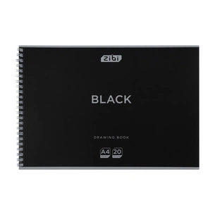 Альбом для малювання ZiBi А4 BLACK, 20 аркушів на пружині (ZB.1440-01) зображення 1