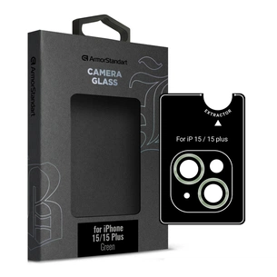 Скло захисне Armorstandart Camera glass Supreme Black Icon iPhone 15/15 Plus Green (ARM76589) зображення 1