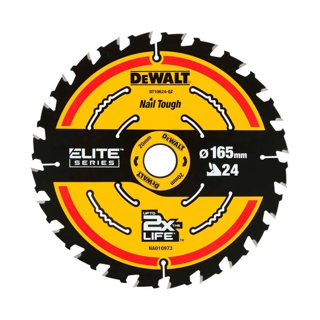 Диск пильный DeWALT ELITE EXTREME, 165х20х24, угол заточки 18 гр. (DT10624) - изображение 1