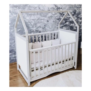 Ліжечко Angelo Будинок (біло-сіре) 120х60 (12004) зображення 1